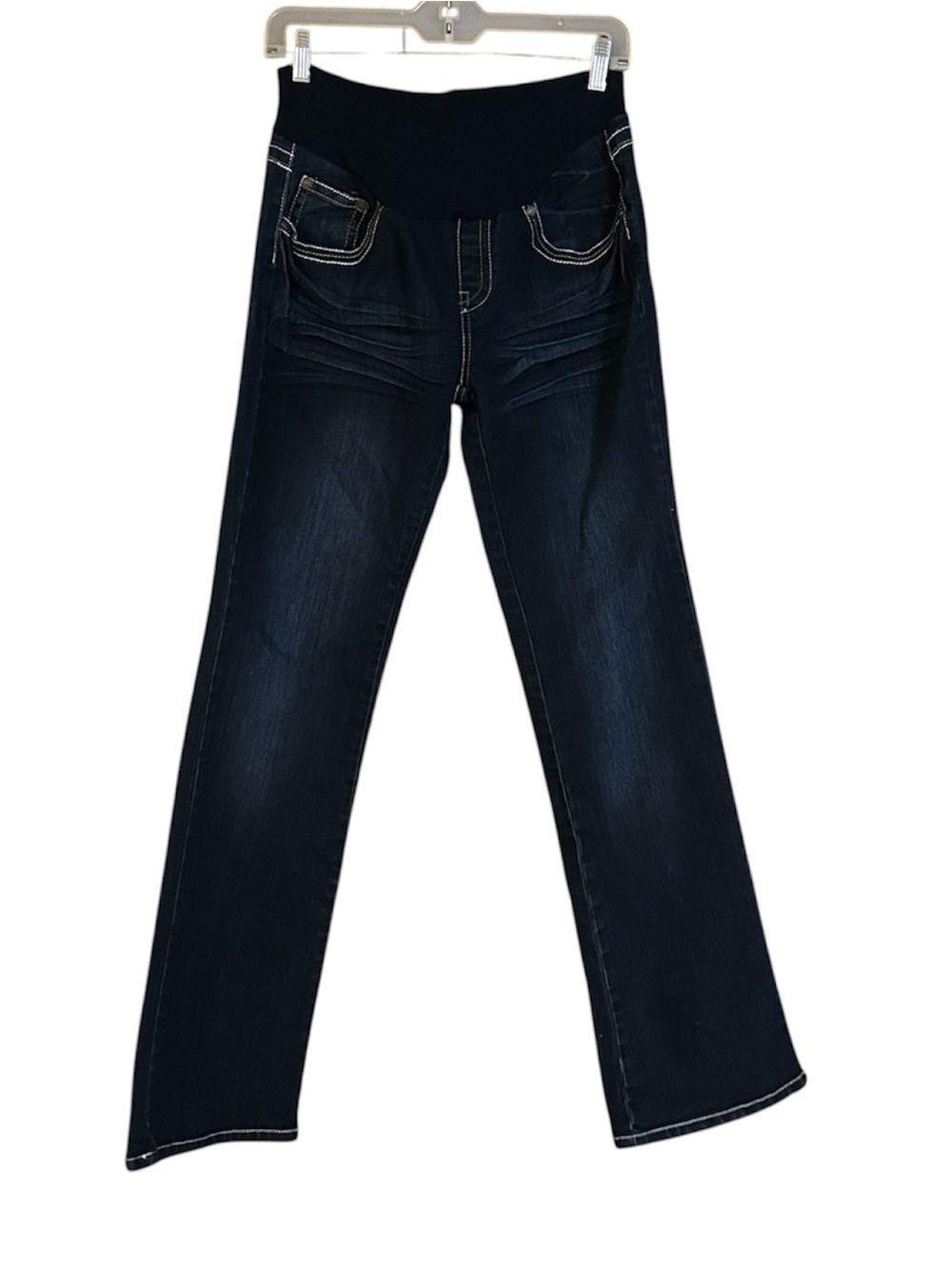 TALA Maternity Dark Wash Straight Leg Jeans Size M Full Panel Stretch